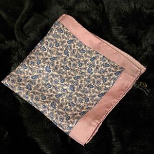 Jos. A. Bank Pink and Blue Paisley Pocket Square